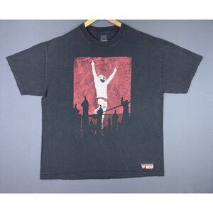 WWE WWF Yes To Jericho Wrestler Black XL Faded Tee Promo Art Logo Wrestling